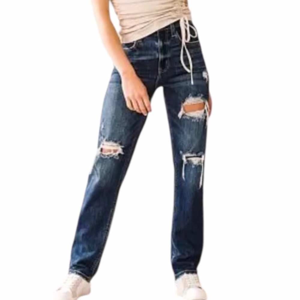 Willow & Root 33 The Dad Jean Ultra High Rise Distressed Jeans Size 26 NWOT